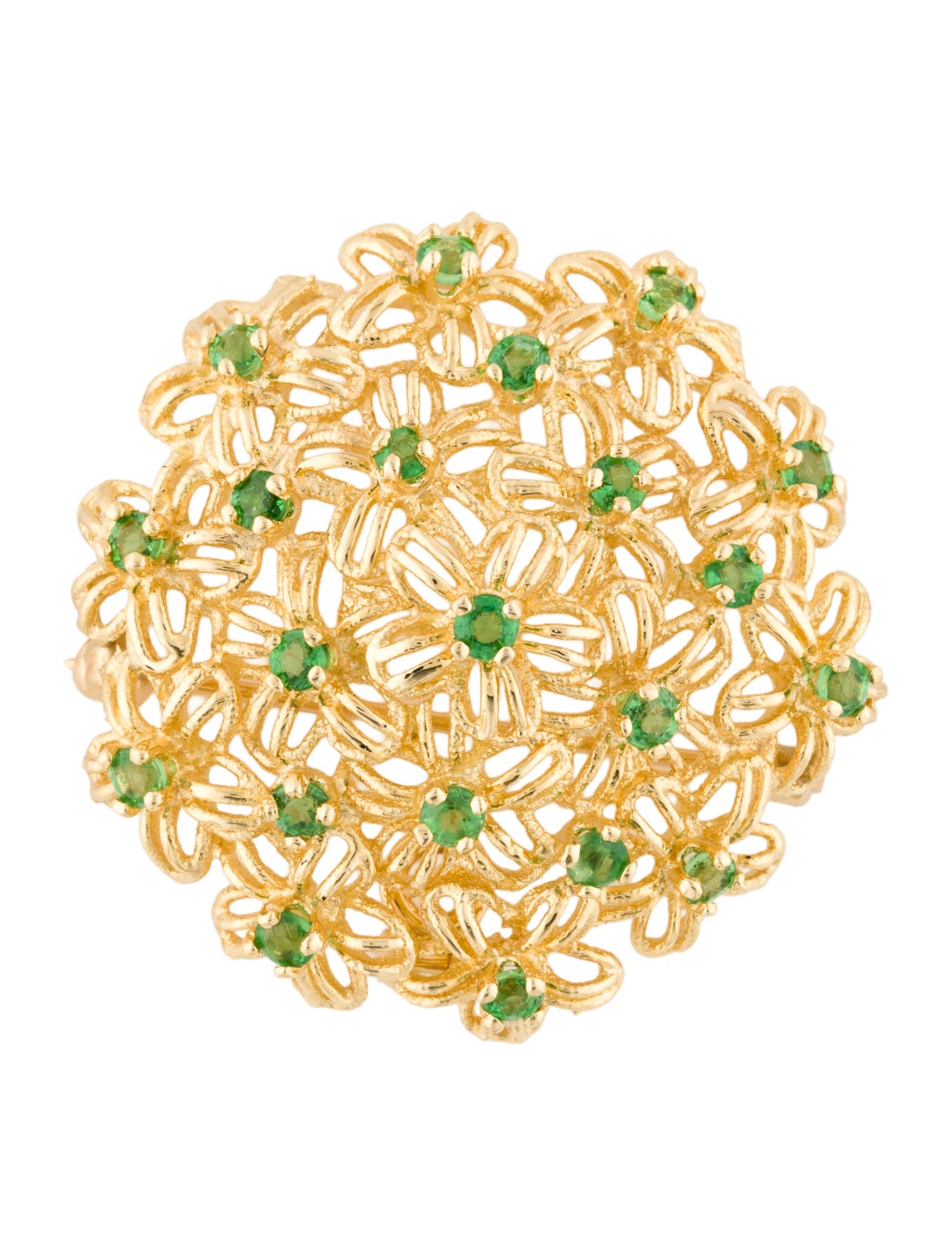 Pendant 14K 1.24ctw Tsavorite Brooch