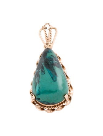Pendant 11K 13.42ct Chrysocolla Cabochon Pendant