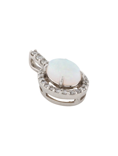 Pendant Platinum Opal & Diamond Oval Pendant