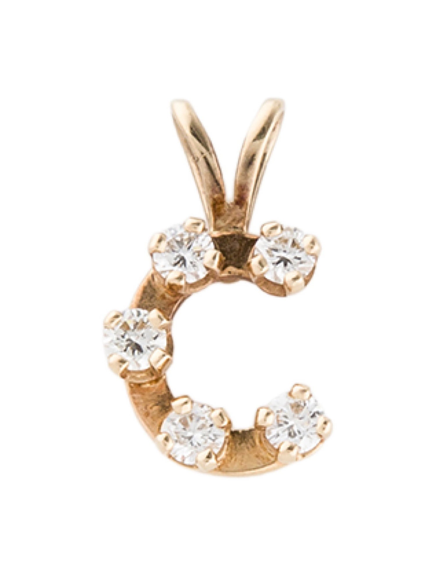 Pendant 14K Diamond Initial 'C'