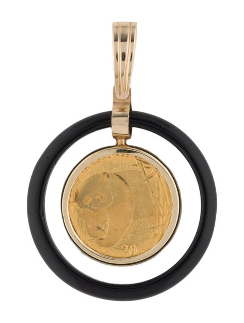 Pendant 14K Onyx 1/20 oz Panda Coin Pendant