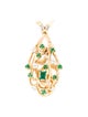 Pendant 14K 1.04ctw Emerald & Diamond Textured Pendant