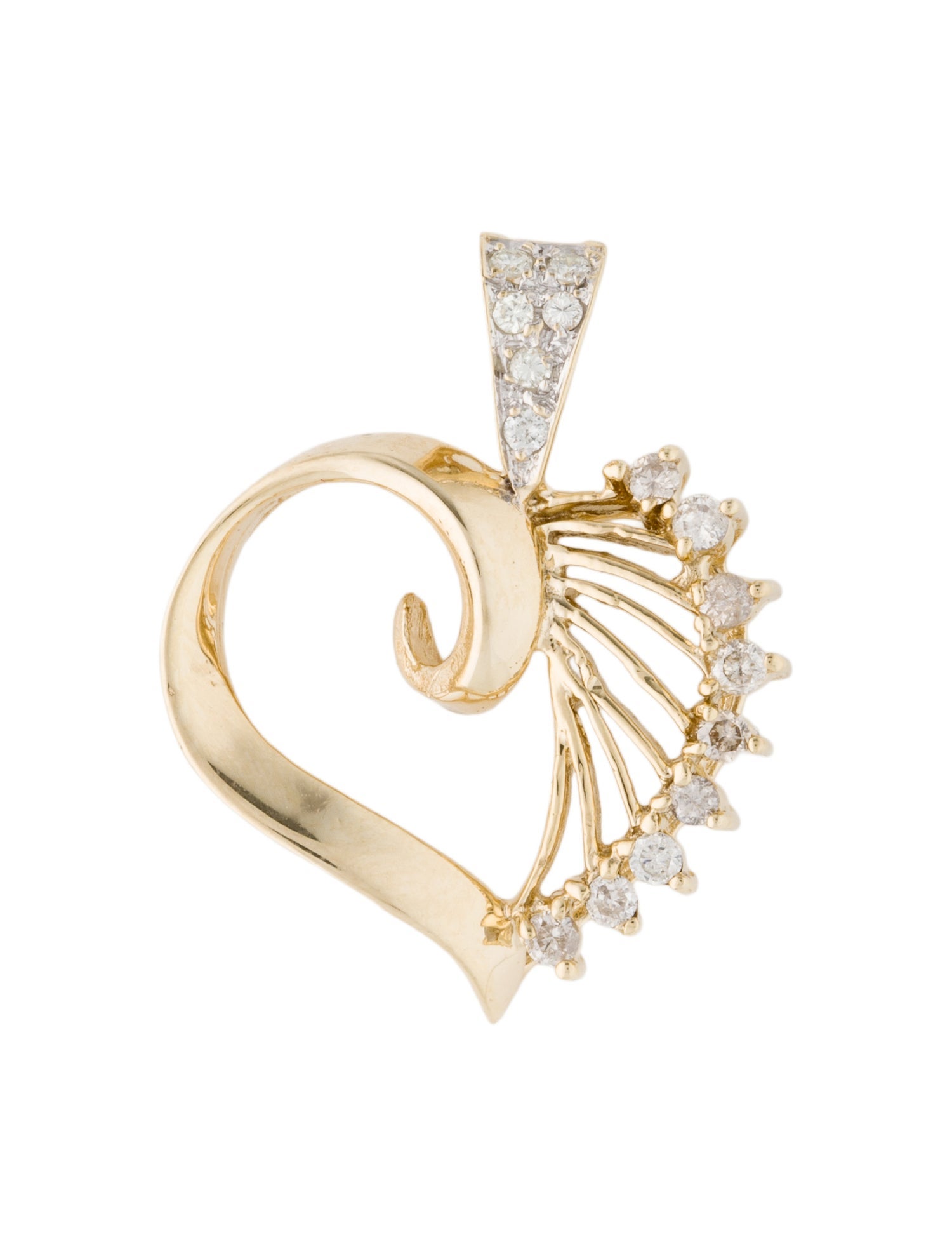 Pendant 14K Diamond Heart Pendant Necklace