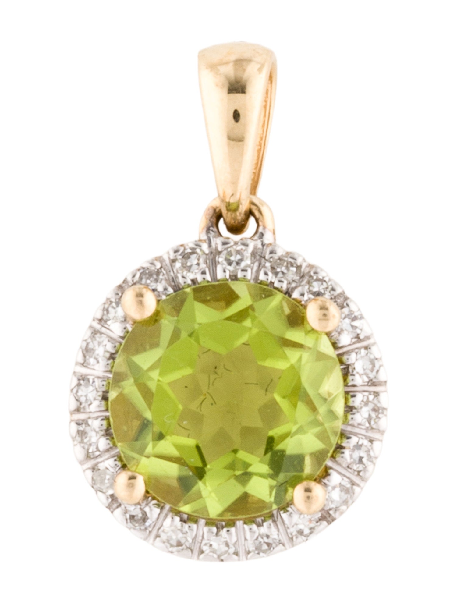 Pendant 14K 1.20ct Peridot & Diamond