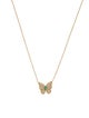 Pendant 14K Emerald & Diamond Butterfly Pendant Necklace