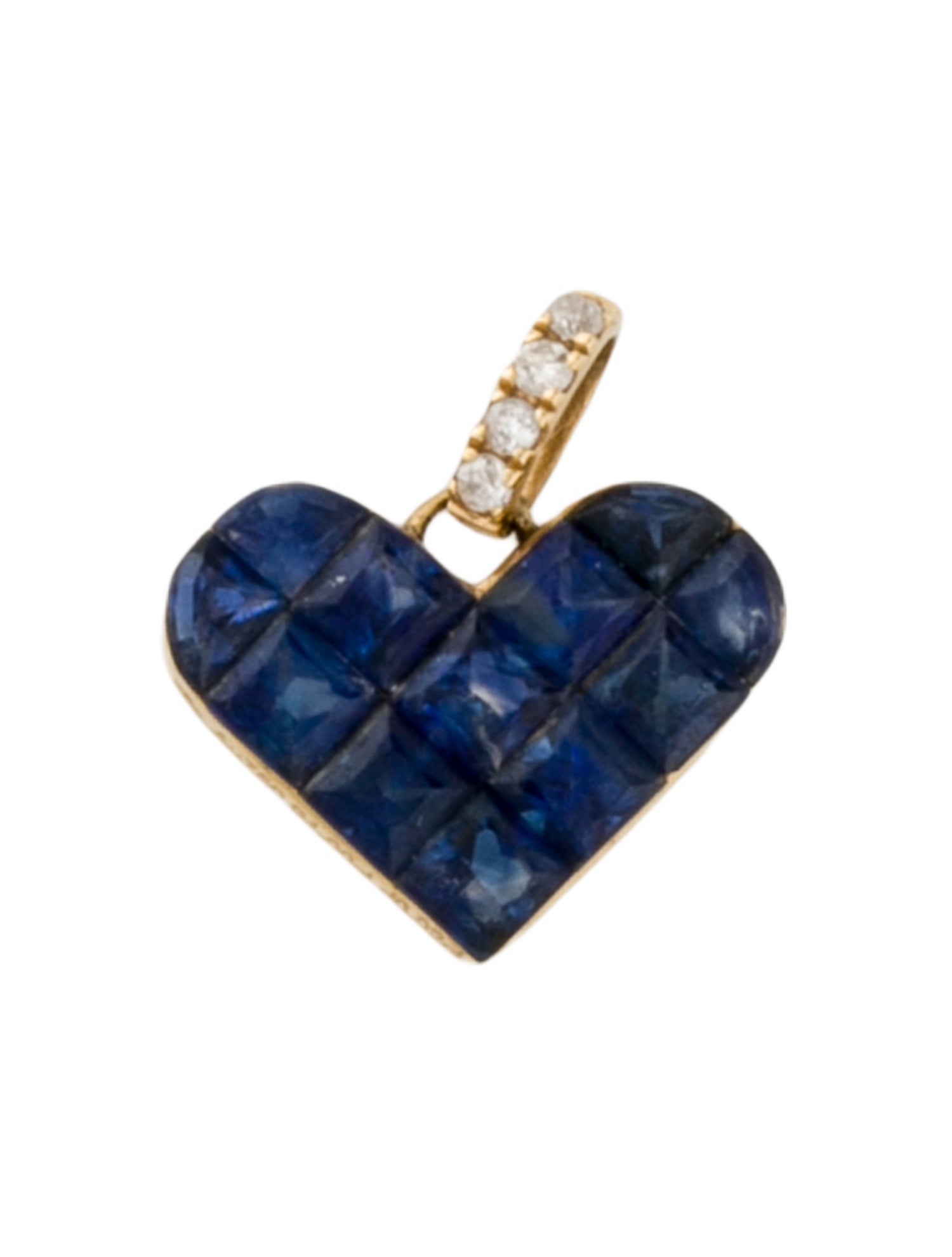Pendant 18K Sapphire & Diamond Heart