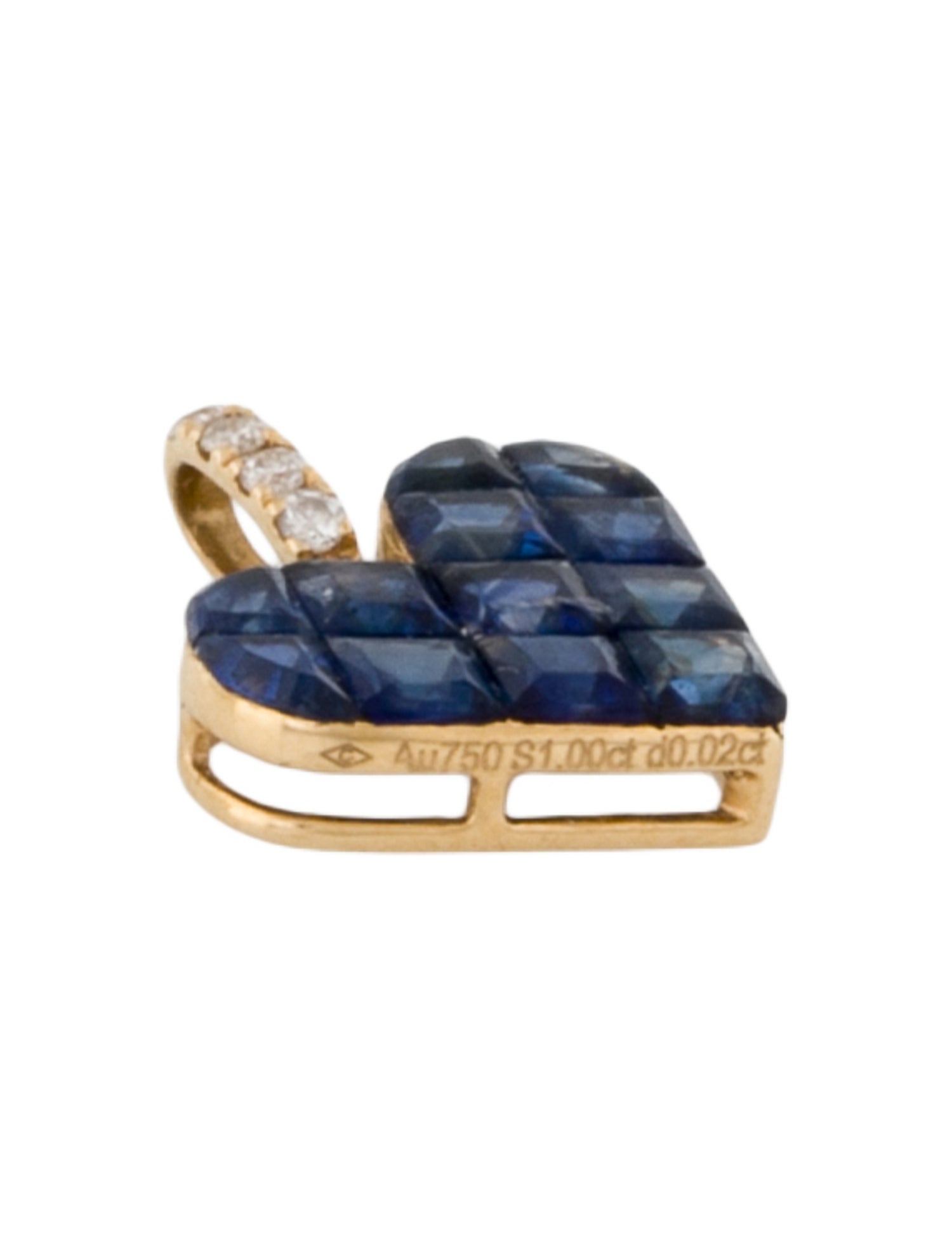 Pendant 18K Sapphire & Diamond Heart