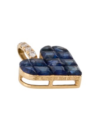Pendant 18K Sapphire & Diamond Heart Pendant