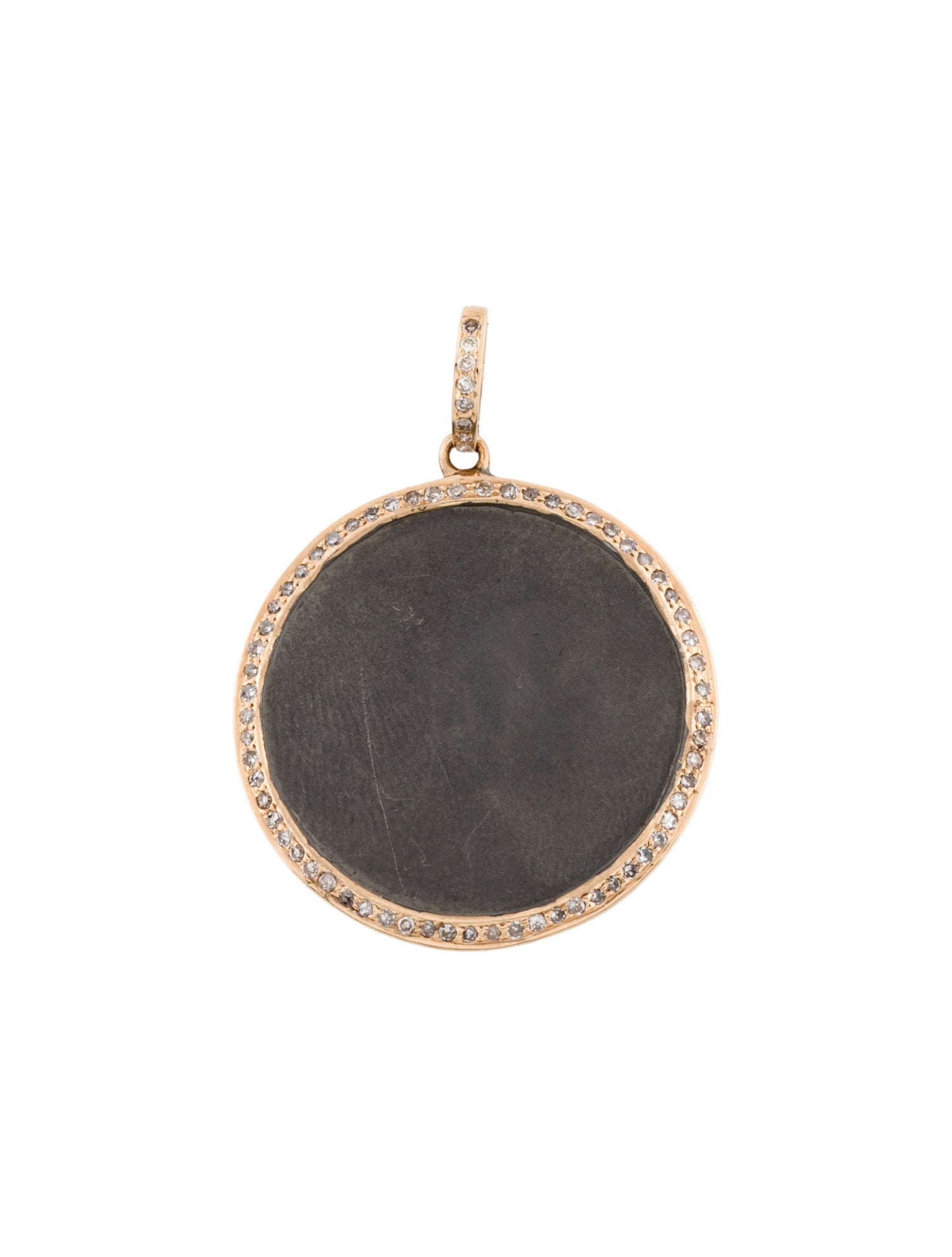 Pendant 14K Diamond & Sterling Silver Disc Pendant