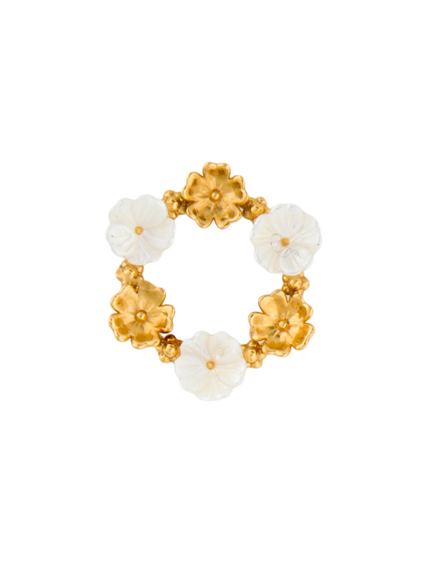 Pendant 18K Mother of Pearl Flower Wreath