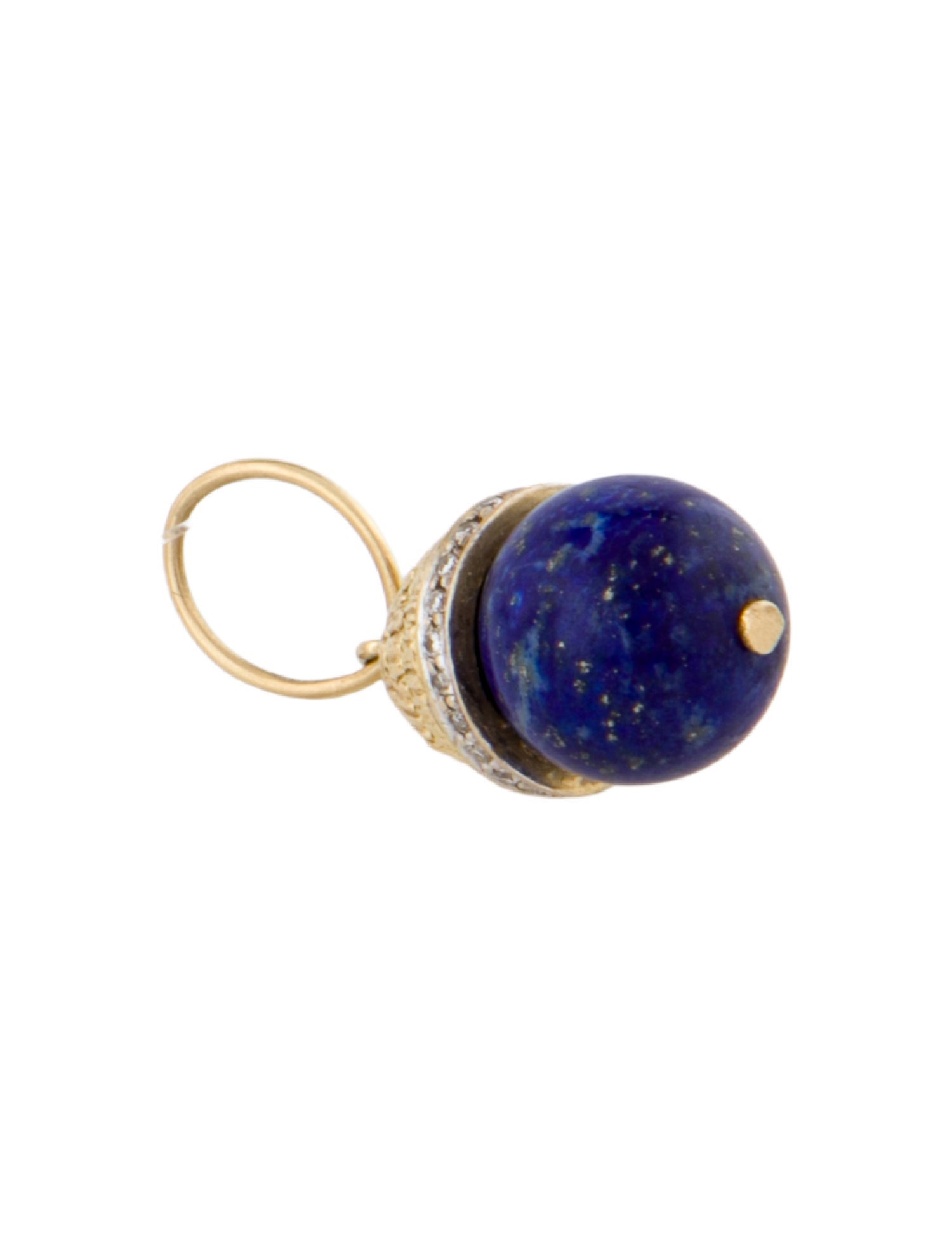 Pendant 18K Lapis & Diamond Acorn Charm