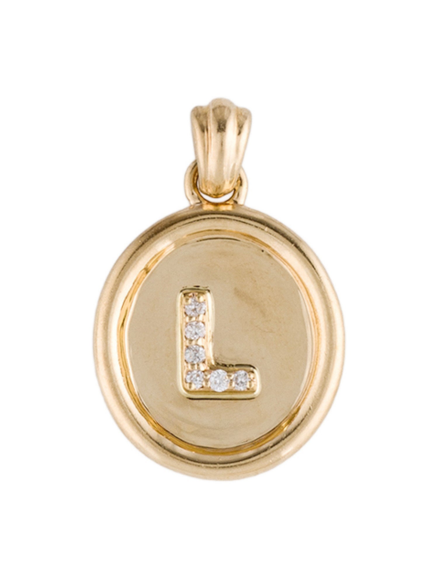 Pendant Silent Opus 14K Diamond Initital 'L'