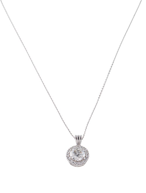 Pendant 14K 1.94ctw Lab-Grown Diamond Halo Pendant Necklace