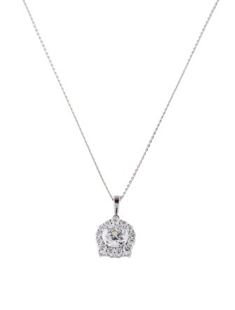 Pendant 14K 2.13ctw Lab-Grown Diamond Halo Pendant Necklace
