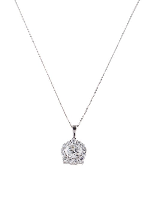 Pendant 14K 2.13ctw Lab-Grown Diamond Halo Pendant Necklace