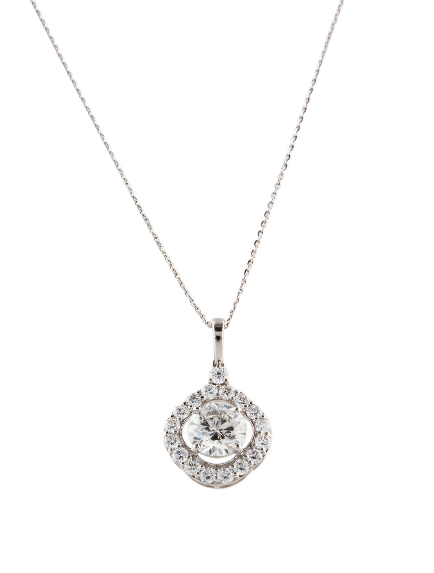Pendant 14K 2.26ctw Lab-Grown Diamond Halo Pendant Necklace