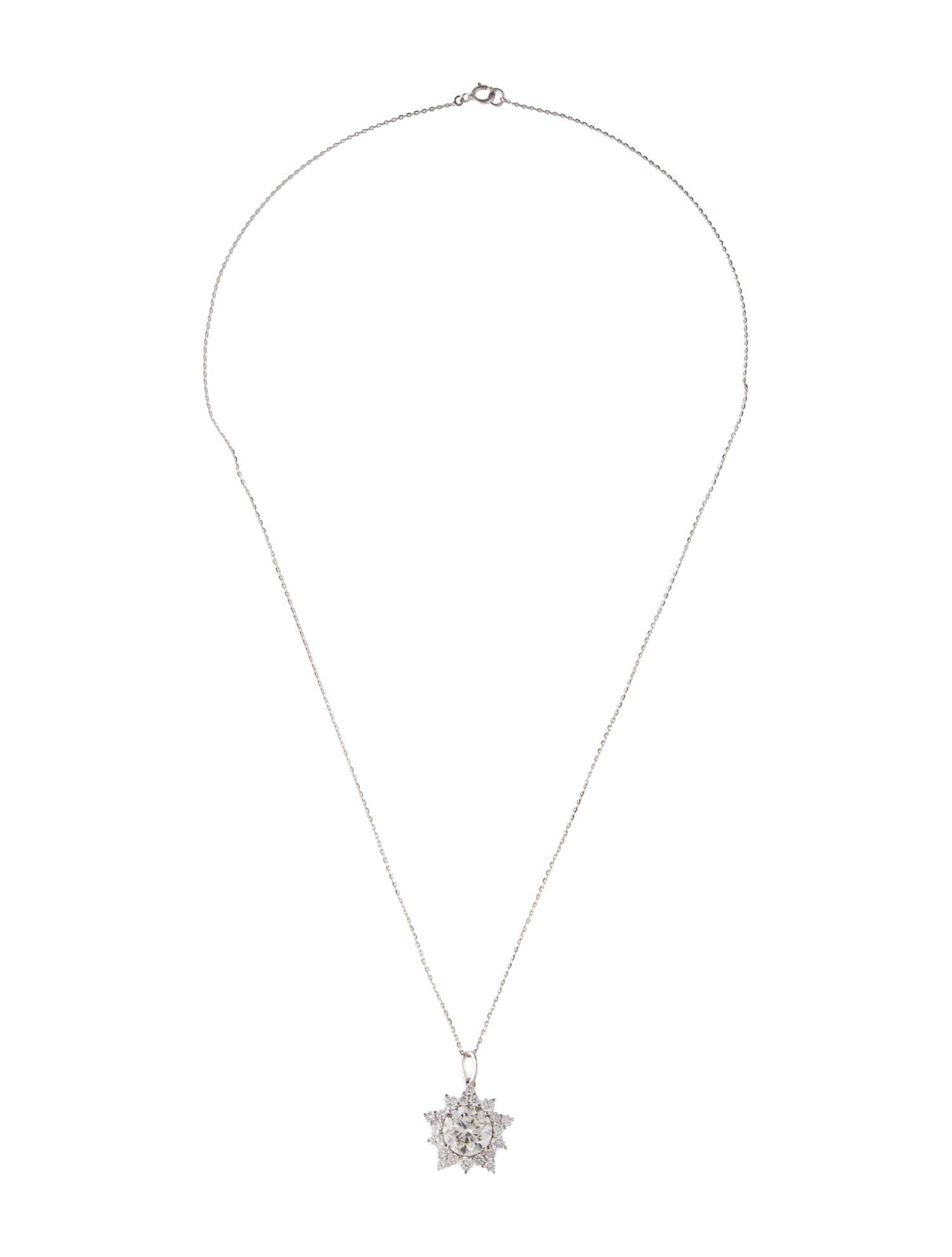 Pendant 14K 2.83ctw Lab-Grown Diamond Flower Pendant Necklace