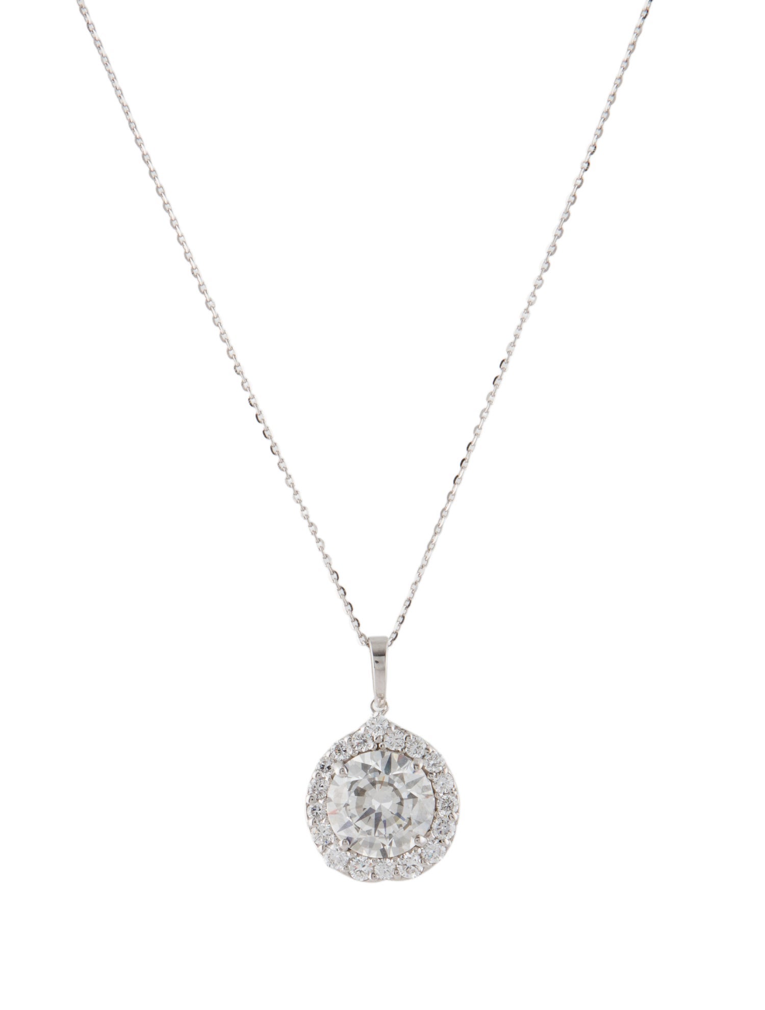 Pendant 14K 3.74ctw Lab-Grown Diamond Pendant Necklace
