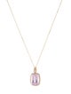 Pendant 14K 6.07ct Kunzite & Diamond Pendant Necklace