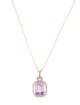 Pendant 14K 7.99ct Kunzite & Diamond Pendant Necklace