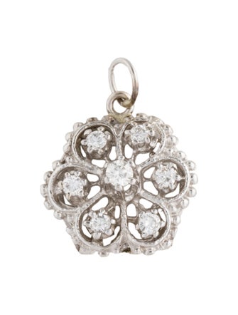Pendant 14K Diamond Floral Pendant
