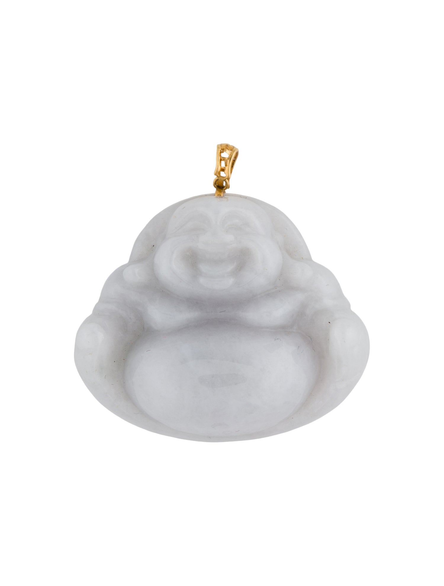 Pendant 18K Jadeite Laughing Buddha