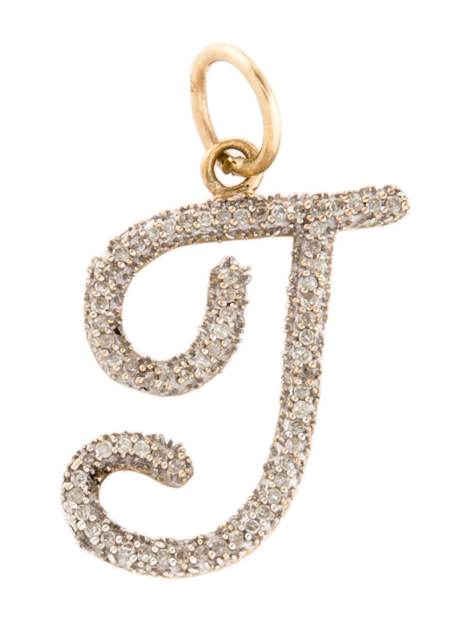 Pendant 10K Diamond "T" Pendant