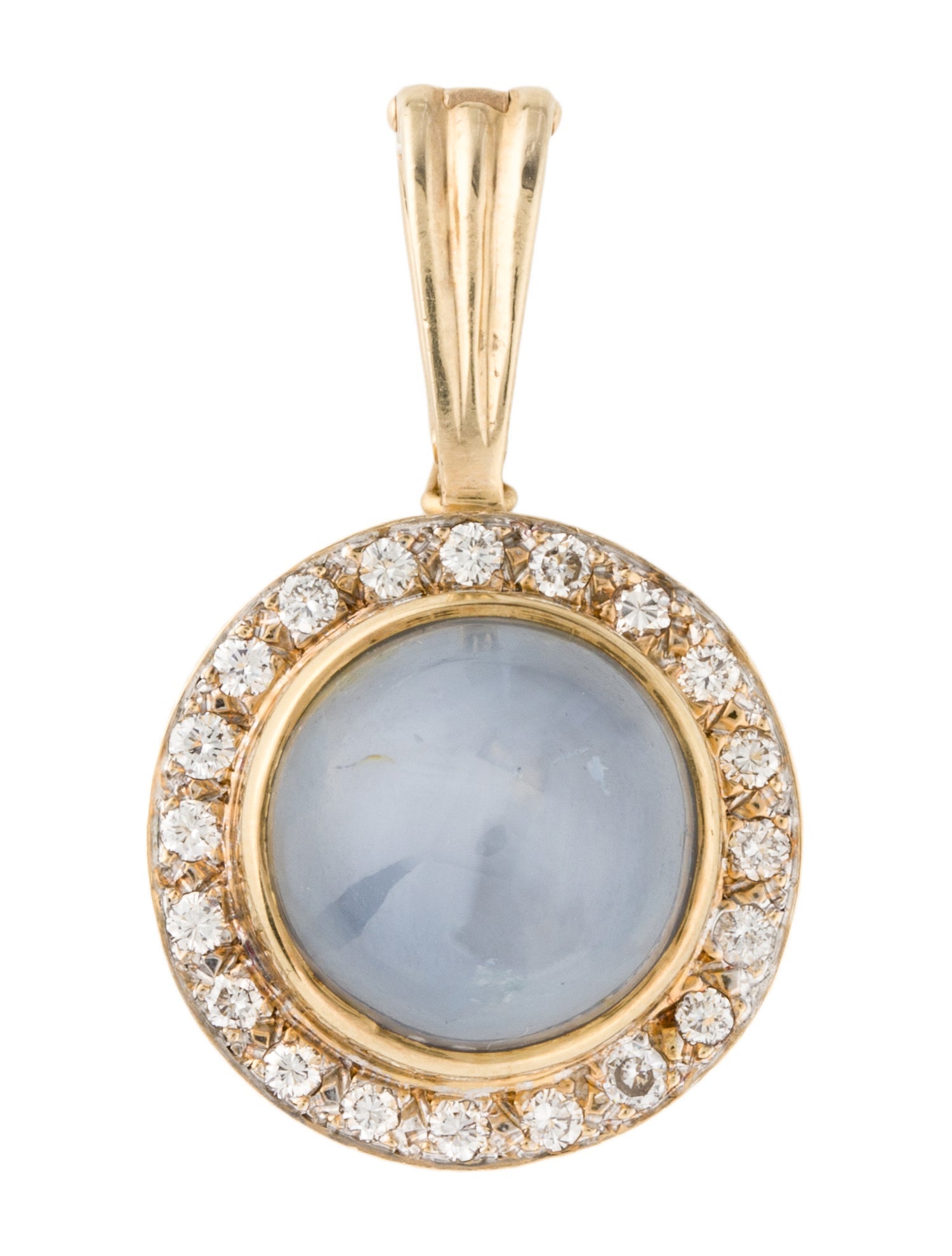 Pendant 14K 18.16ct Star Sapphire & Diamond