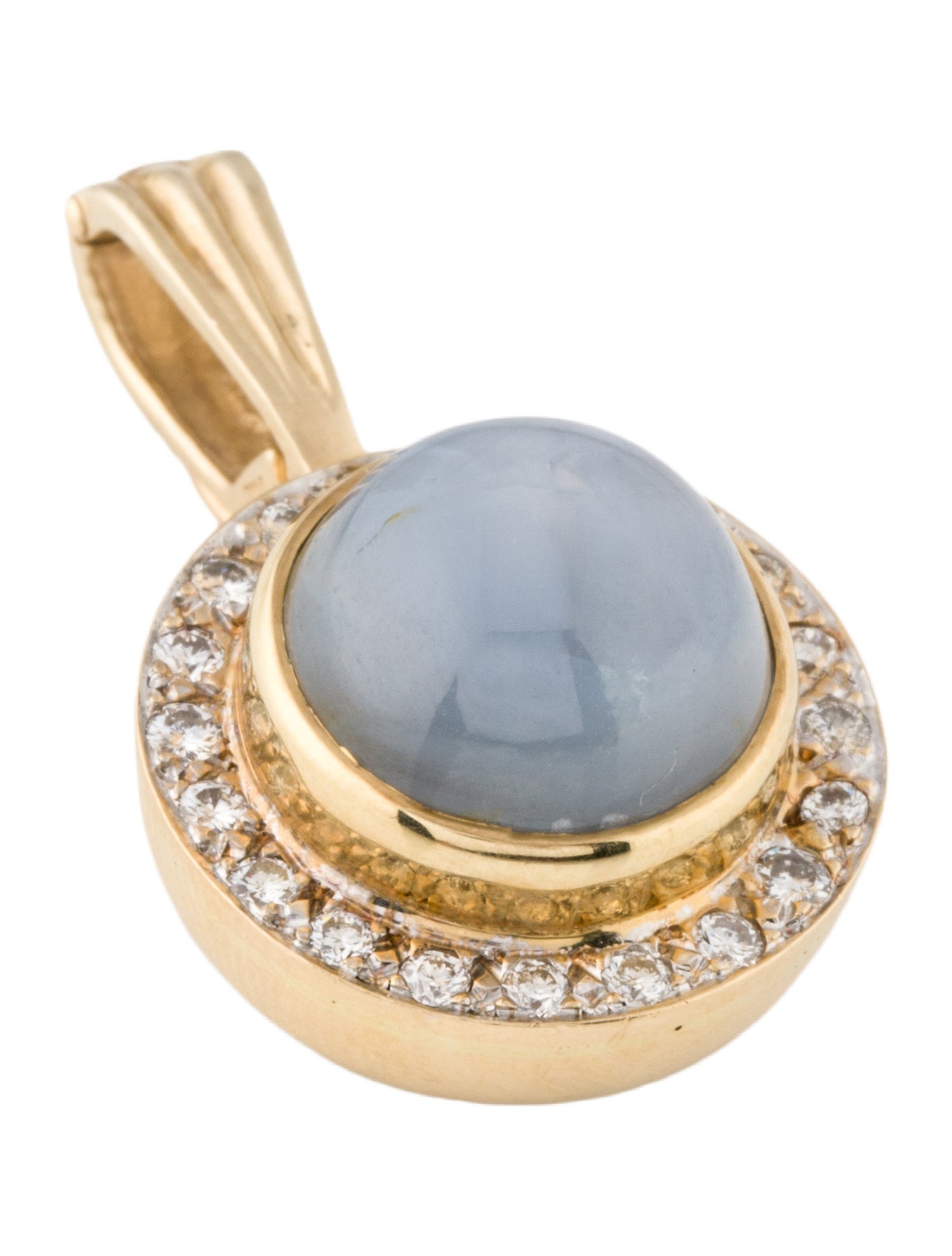 Pendant 14K 18.16ct Star Sapphire & Diamond
