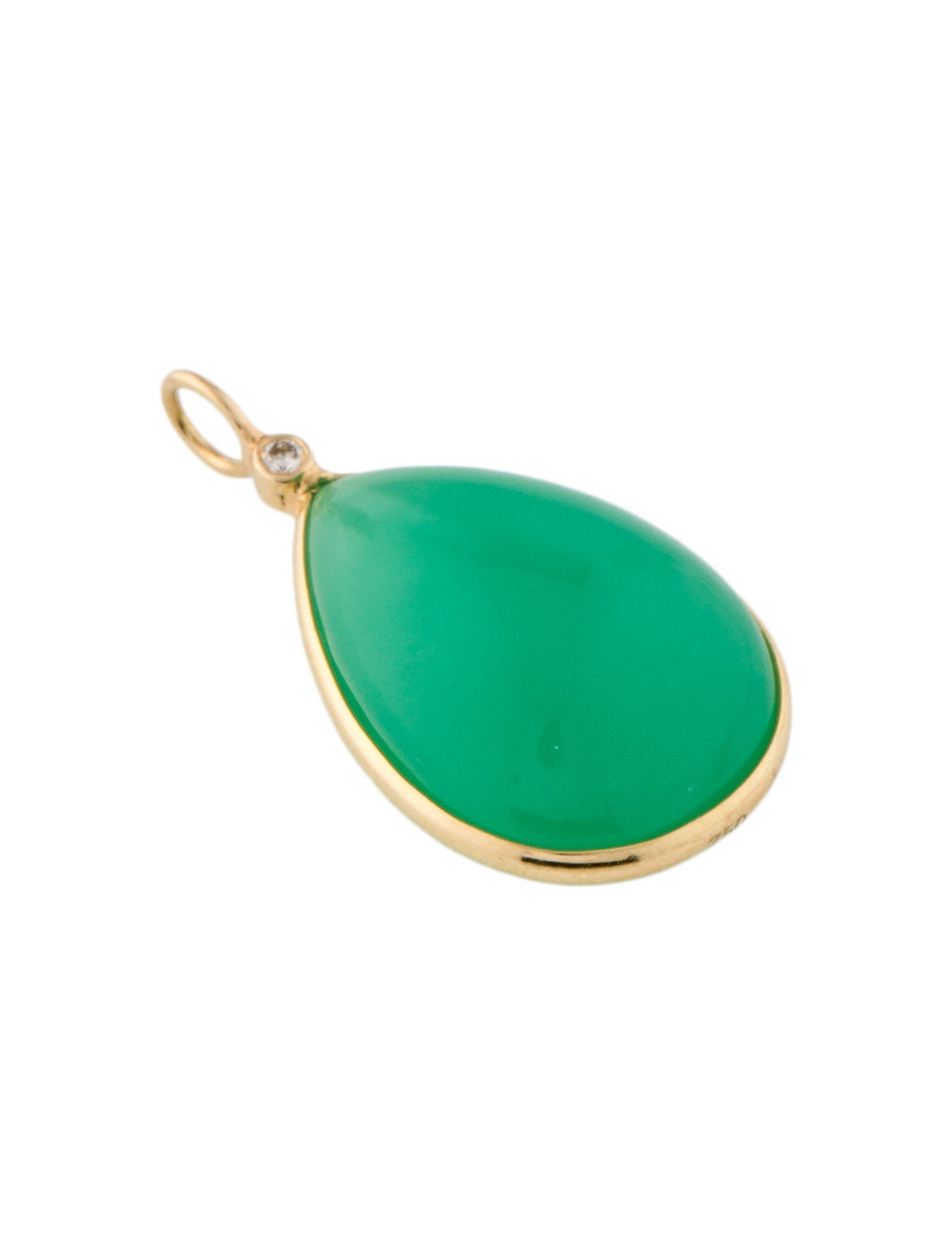 Pendant 18K Chrysoprase & Diamond Pendant