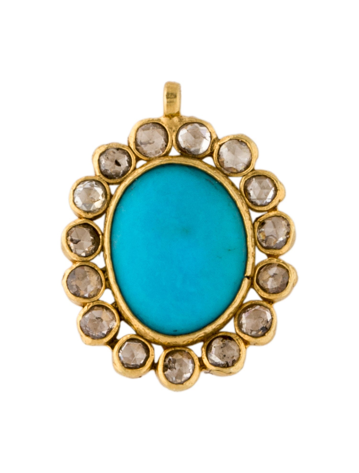 Pendant 18K Turquoise & Diamond Pendant