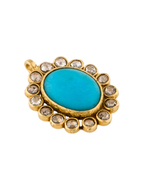 Pendant 18K Turquoise & Diamond Pendant