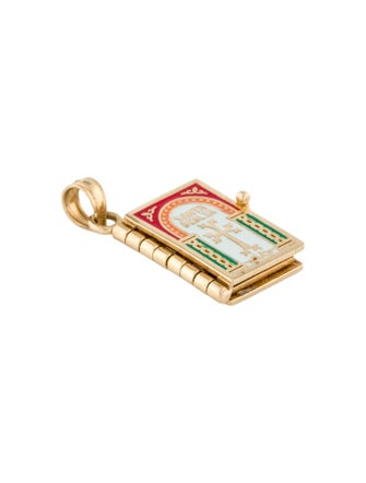 Pendant 14K Enameled Santa Biblia Pendant
