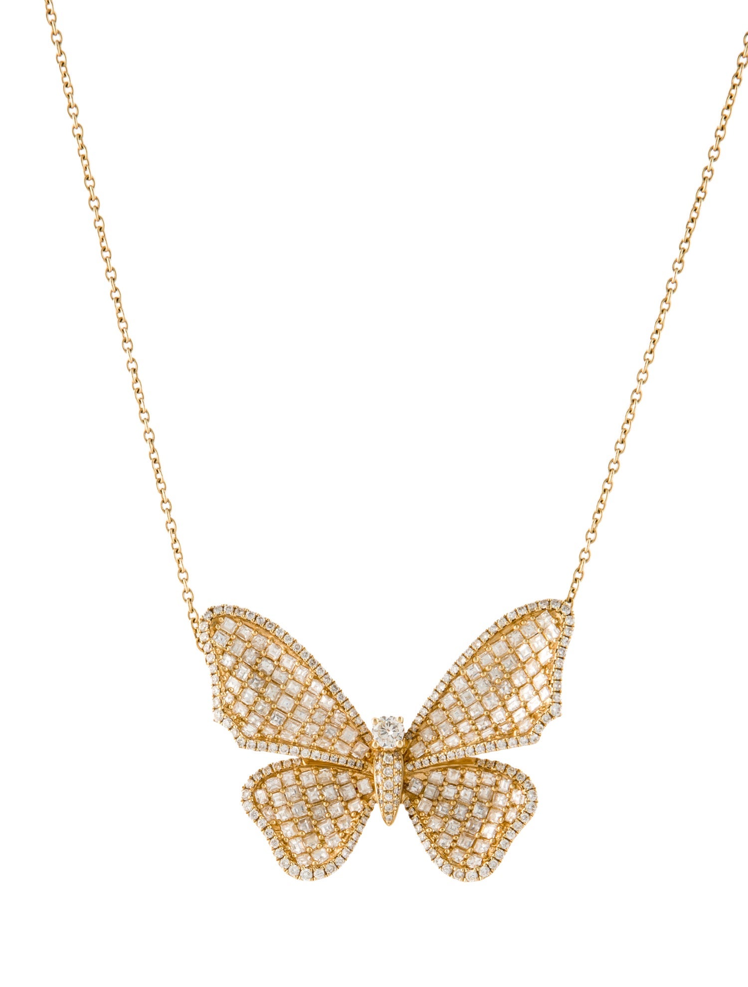 Pendant 18K 5.24ctw Diamond Pavé Butterfly Pendant Necklace