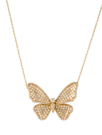 Pendant 18K 5.24ctw Diamond Pavé Butterfly Pendant Necklace