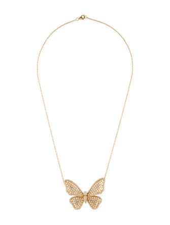 Pendant 18K 5.24ctw Diamond Pavé Butterfly Pendant Necklace