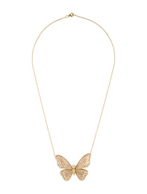 Pendant 18K 5.24ctw Diamond Pavé Butterfly Pendant Necklace