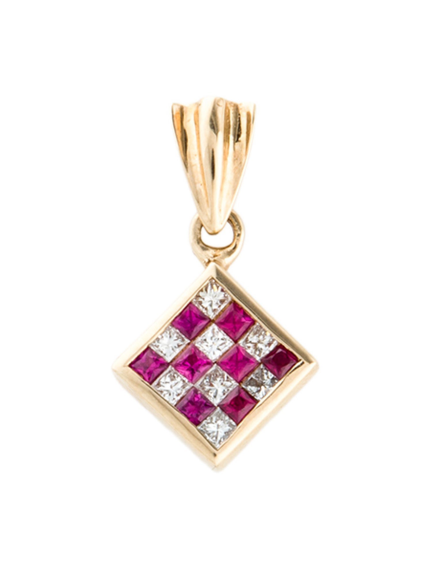 Pendant 14K Ruby & Diamond Pendant