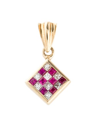 Pendant 14K Ruby & Diamond Pendant