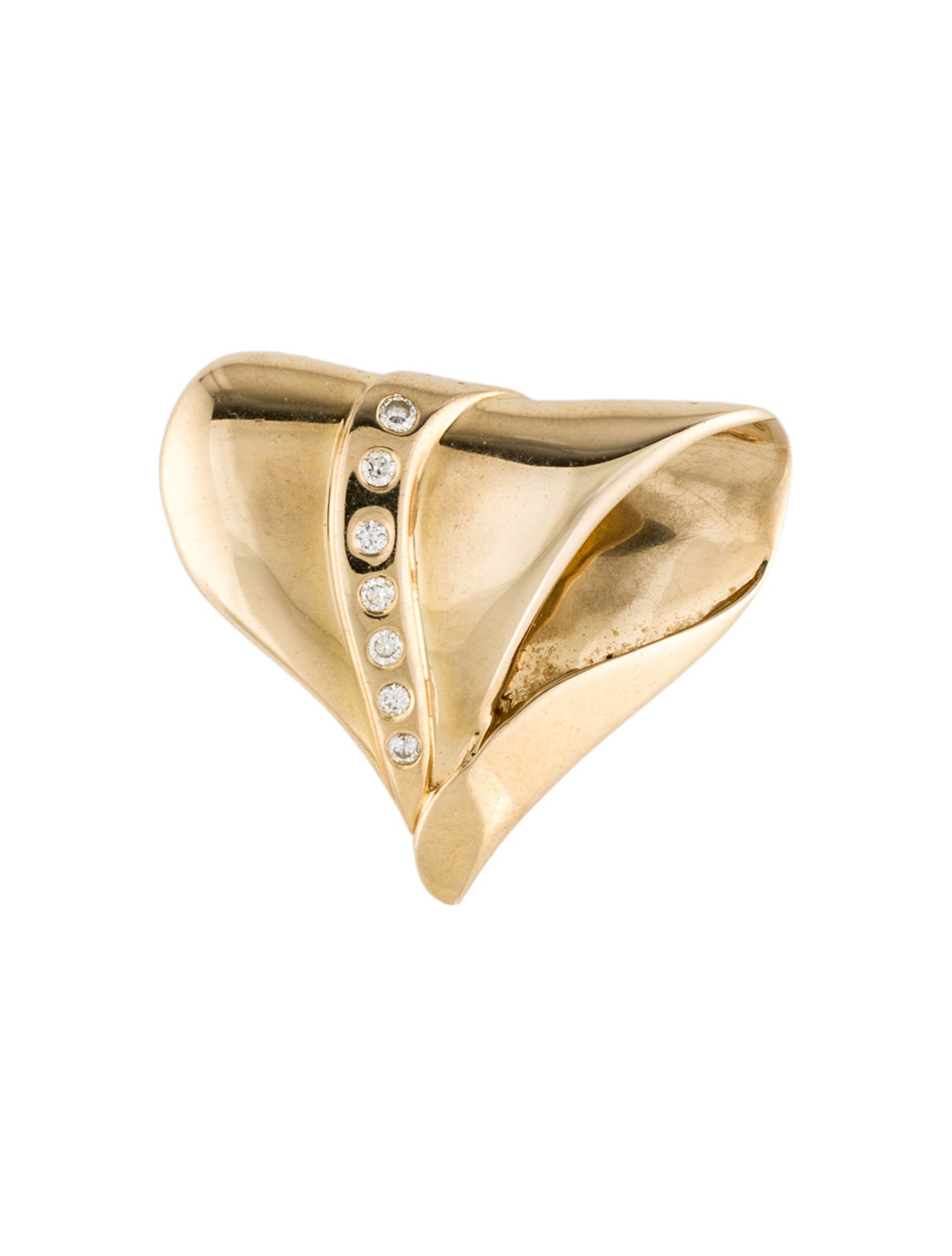 Pendant 14K Diamond Foldover Slider Pendant