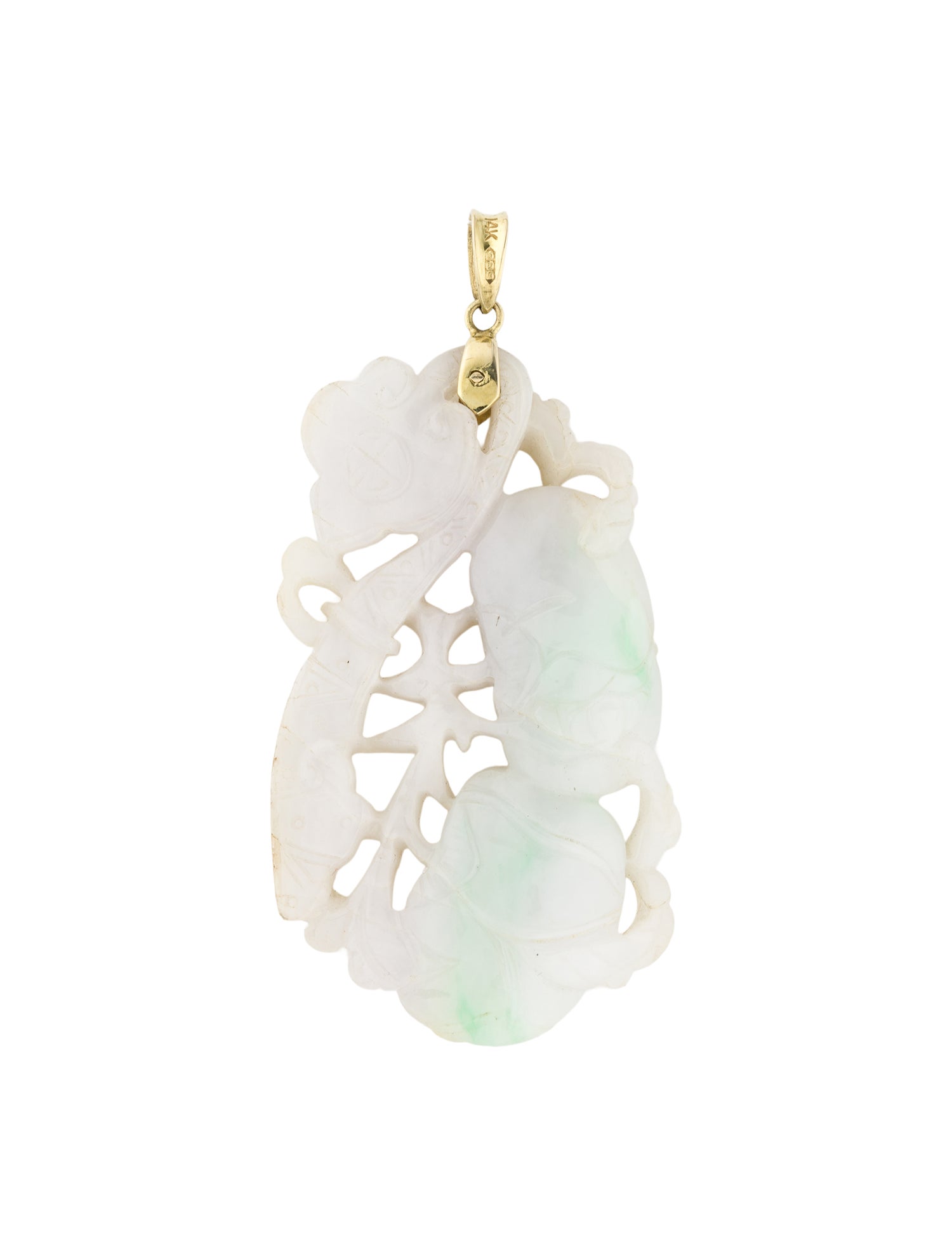Pendant 14K Jadeite Carved