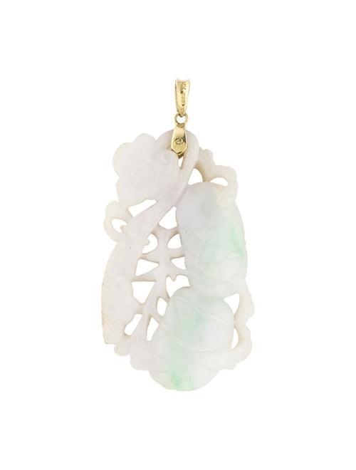 Pendant 14K Jadeite Carved Pendant