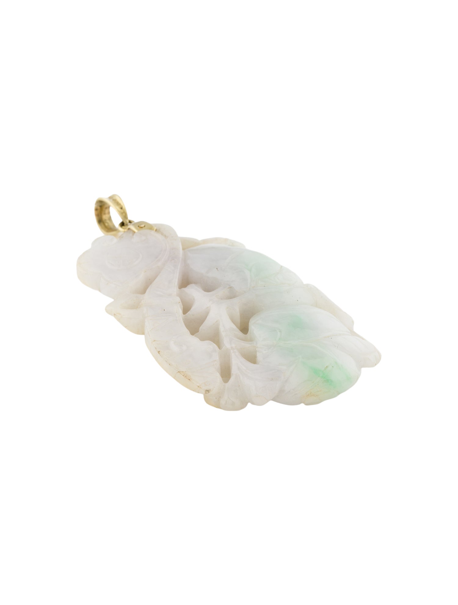 Pendant 14K Jadeite Carved