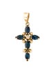 Pendant 14K Sapphire & Diamond Cross Pendant