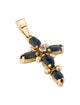 Pendant 14K Sapphire & Diamond Cross Pendant