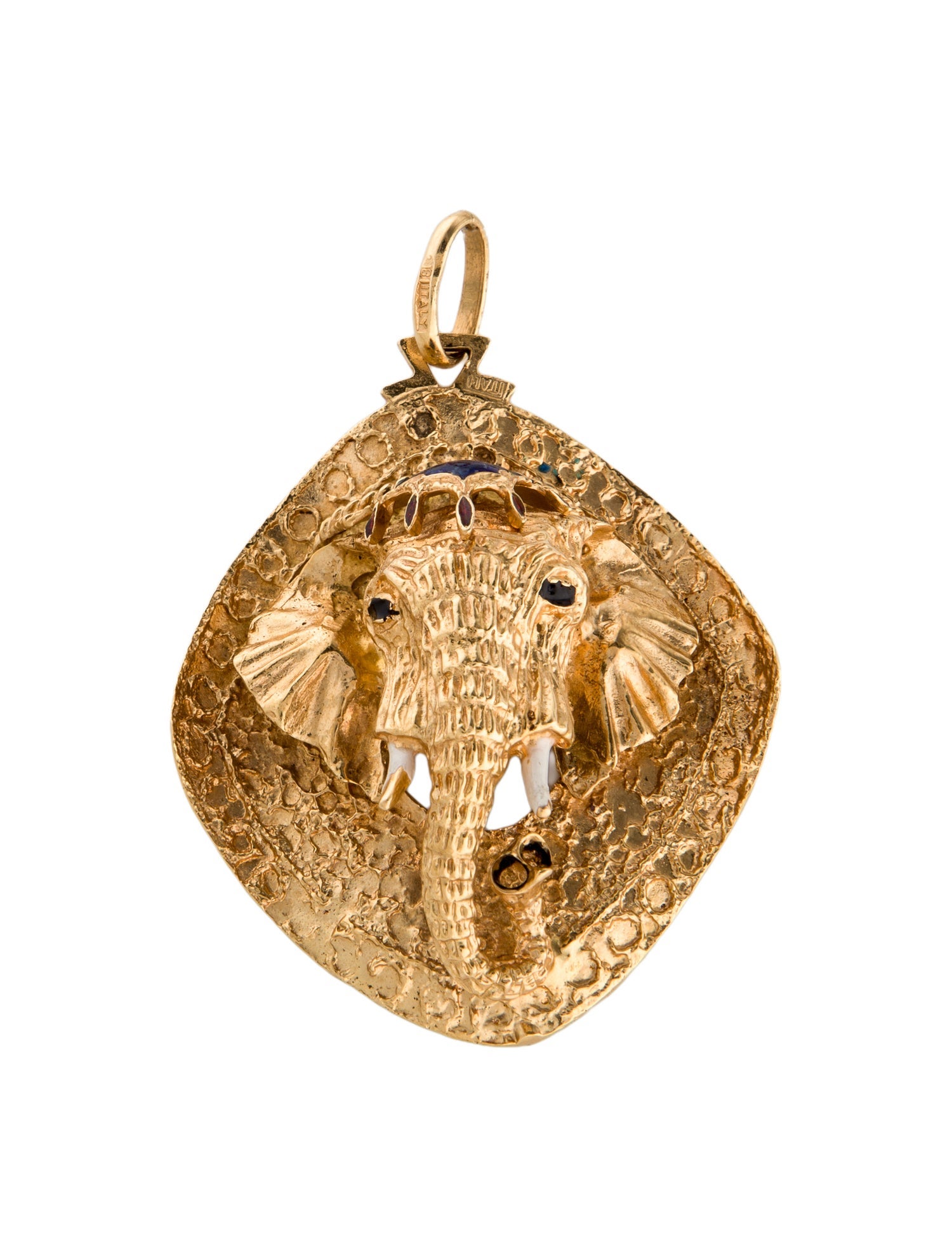 Pendant 18K Enamel Elephant Pendant