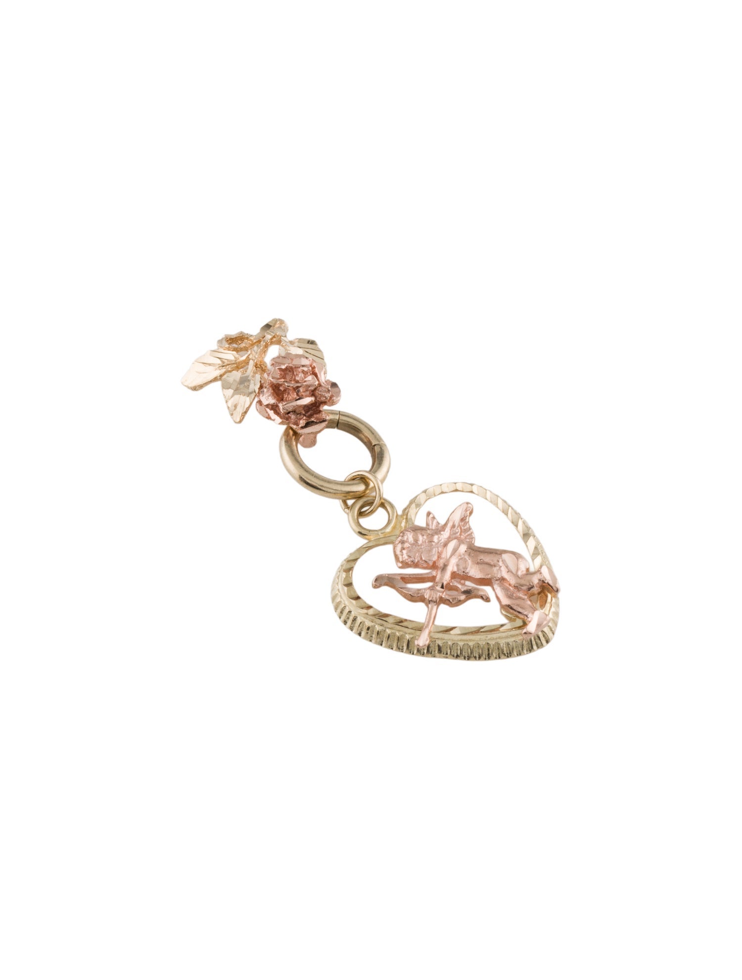 Pendant 14K Two-Tone Cupid Heart