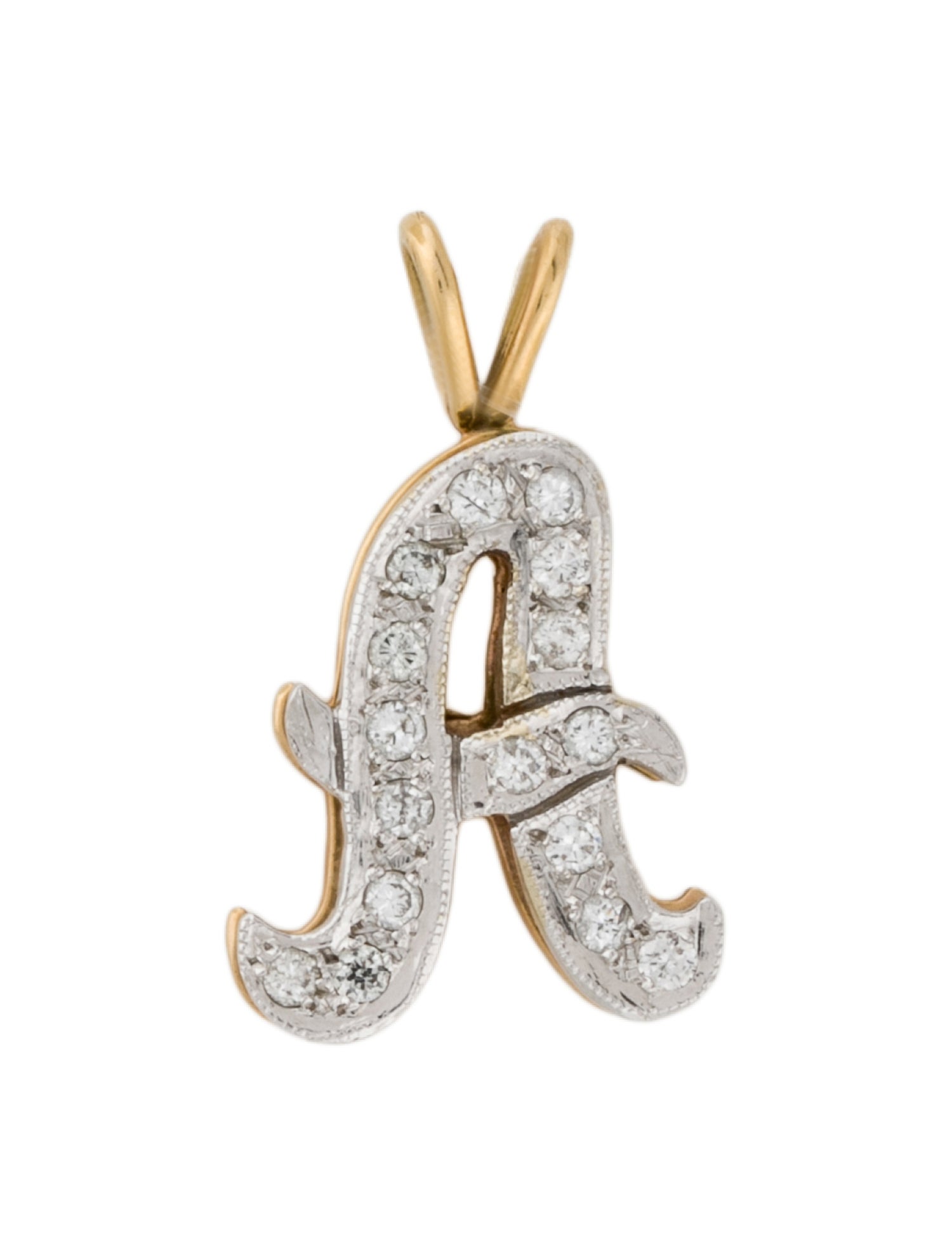 Pendant 14K Diamond Initial 'A'