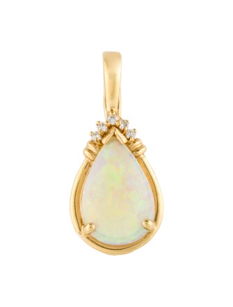 Pendant 18K 1.46ct Opal & Diamond Enhancer Pendant