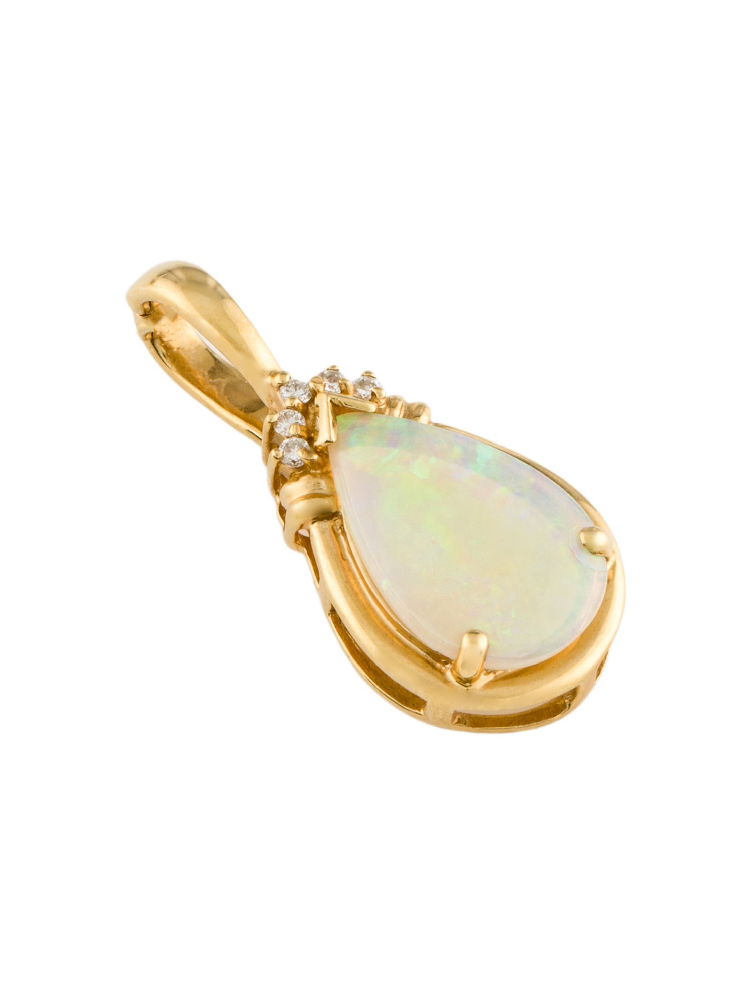 Pendant 18K 1.46ct Opal & Diamond Enhancer